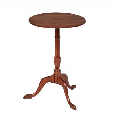 Elegant 18th c Tripod Table with Thin Oval Top