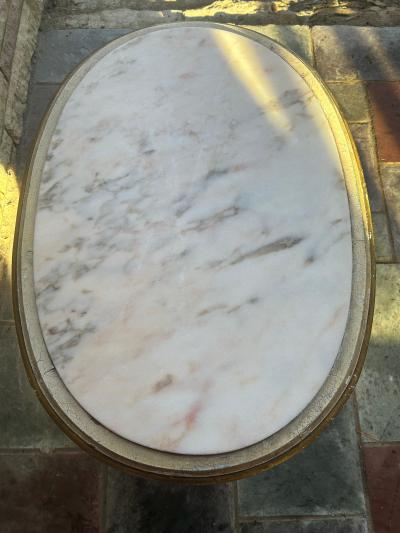 Elegant 19th Century French Louis XVI Painted Marble Top Side Table