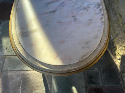 Elegant 19th Century French Louis XVI Painted Marble Top Side Table