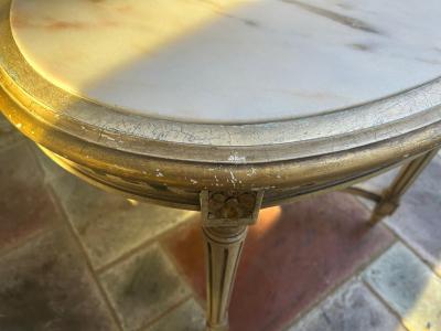 Elegant 19th Century French Louis XVI Painted Marble Top Side Table