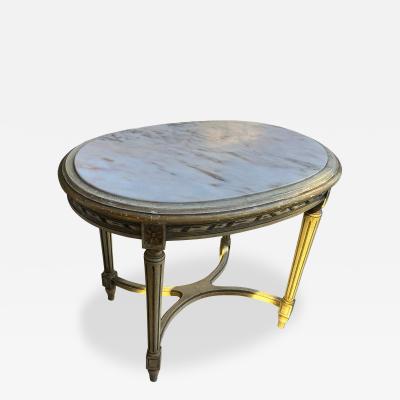 Elegant 19th Century French Louis XVI Painted Marble Top Side Table
