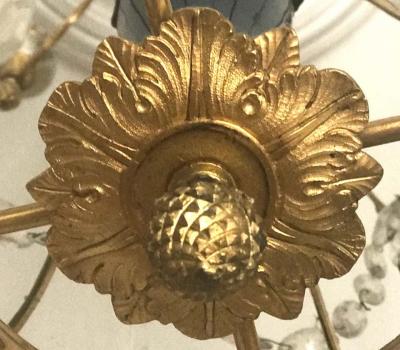 Elegant 19th Century Neoclassical Baltic Crystal and Gilt Bronze Chandelier