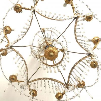 Elegant 19th Century Neoclassical Baltic Crystal and Gilt Bronze Chandelier