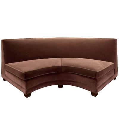 Elegant 4 Piece Modular Sofa in Mohair with Mahogany Legs 1940s