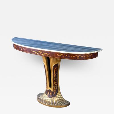 Elegant Art Deco Oval Shaped Console Table Italy 1940