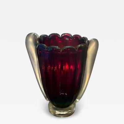 Elegant Art Deco Style Iridescent Murano Glass Vase