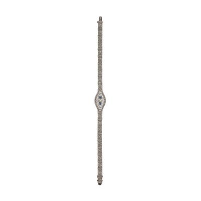 Elegant Art Deco White Gold Diamond Bracelet Baroque Motifs