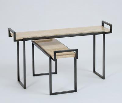Elegant Asymmetric Pair of Low Side Tables France 1950s