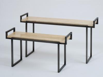 Elegant Asymmetric Pair of Low Side Tables France 1950s