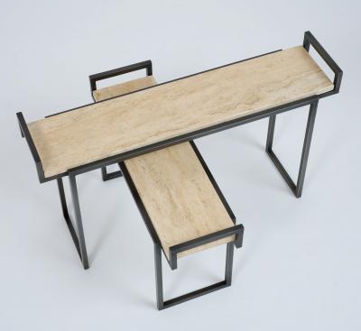Elegant Asymmetric Pair of Low Side Tables France 1950s