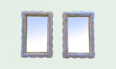 Elegant Backlit Murano Glass Wall Mirror