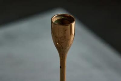 Elegant Brass Candle Holder Set Denmark 1960s