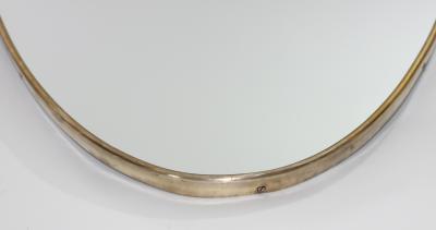 Elegant Brass Frame Wall Shield Mirror in Gio Ponti Inspired Design 1950 Italy