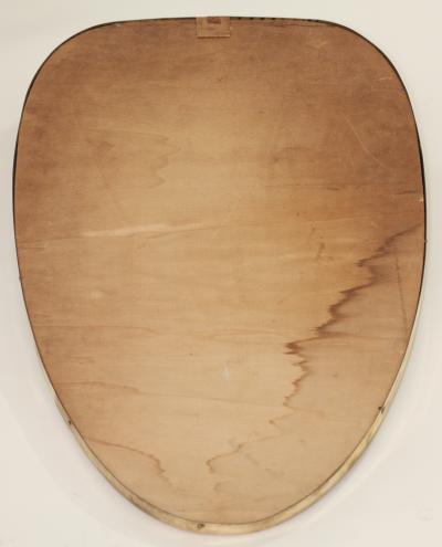Elegant Brass Frame Wall Shield Mirror in Gio Ponti Inspired Design 1950 Italy