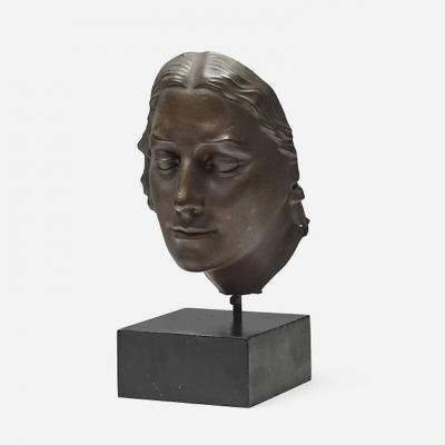 Elegant Bronze Sculpture Mask of a Woman