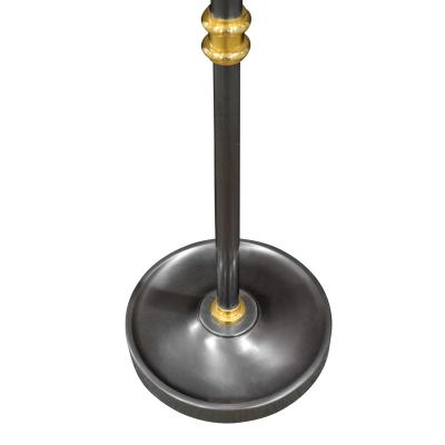 Elegant Floor Lamp in Gunmetal with Brass Accents 1980s