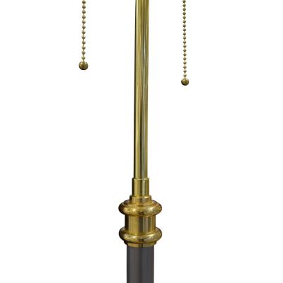 Elegant Floor Lamp in Gunmetal with Brass Accents 1980s