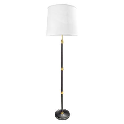 Elegant Floor Lamp in Gunmetal with Brass Accents 1980s