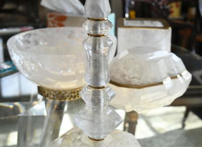 Elegant Form Rock Crystal Candleholders by Phoenix