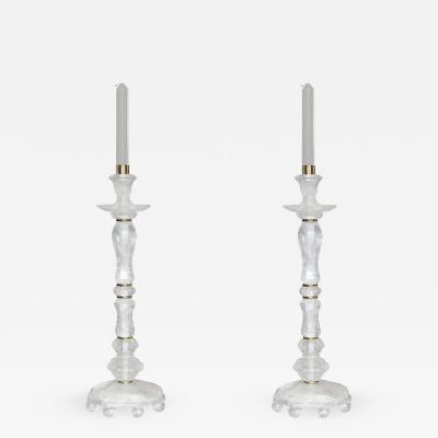 Elegant Form Rock Crystal Candleholders by Phoenix