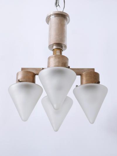 Elegant Four Flamed Art Deco Chandelier or Ceiling Lamp Germany 1930s