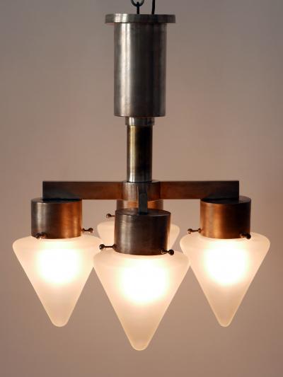 Elegant Four Flamed Art Deco Chandelier or Ceiling Lamp Germany 1930s