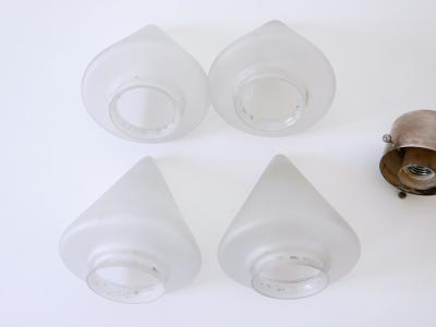 Elegant Four Flamed Art Deco Chandelier or Ceiling Lamp Germany 1930s