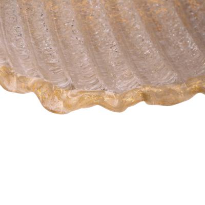 Elegant Italian Artisan Glass Flush Mount Ceiling Fixture 1990s