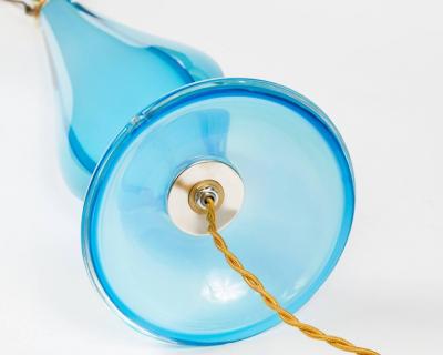 Elegant Italian murano blue sommerso glass lamp