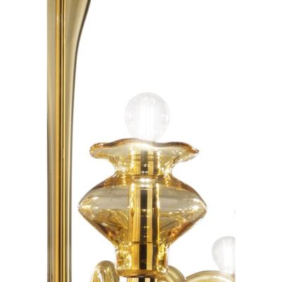 Elegant Linear Modern Amber Murano Glass Chandelier