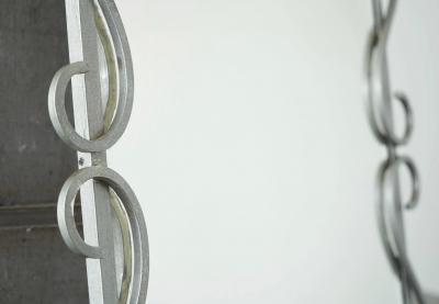 Elegant Mid Century Mirror in Metal by Mirox Belgium 1950s