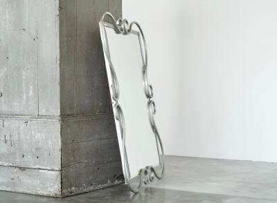 Elegant Mid Century Mirror in Metal by Mirox Belgium 1950s
