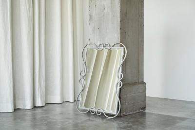 Elegant Mid Century Mirror in Metal by Mirox Belgium 1950s