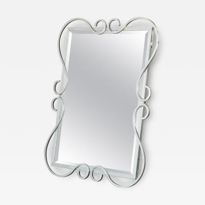 Elegant Mid Century Mirror in Metal by Mirox Belgium 1950s