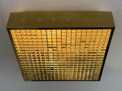 Elegant Mid Century Modern Brass Flush Mount or Ceiling Lamp Sweden 1960s