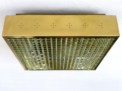 Elegant Mid Century Modern Brass Flush Mount or Ceiling Lamp Sweden 1960s