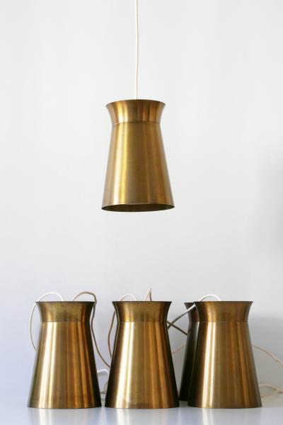 Elegant Mid Century Modern Brass Pendant Lamps or Hanging Lights 1950s Germany