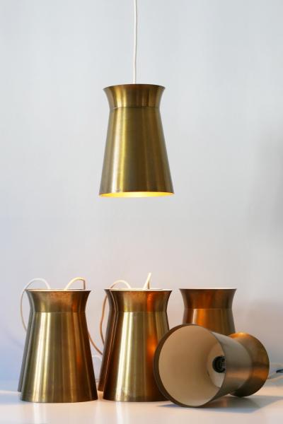 Elegant Mid Century Modern Brass Pendant Lamps or Hanging Lights 1950s Germany