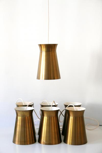 Elegant Mid Century Modern Brass Pendant Lamps or Hanging Lights 1950s Germany