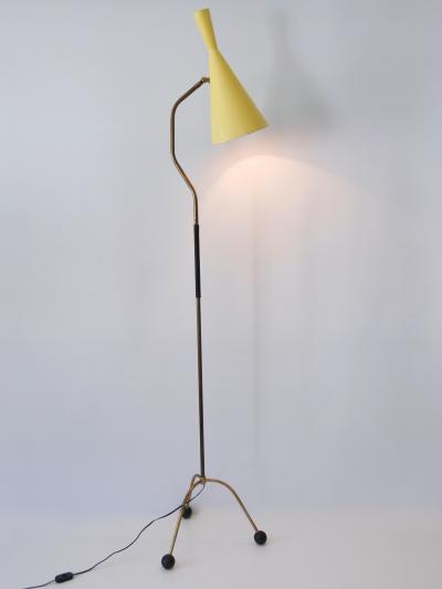 Elegant Mid Century Modern Diabolo Floor Lamp or Reading Light Austria 1950s