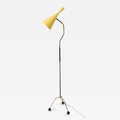 Elegant Mid Century Modern Diabolo Floor Lamp or Reading Light Austria 1950s