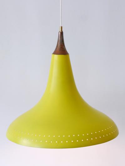 Elegant Mid Century Modern Perforated Aluminium Pendant Lamp Austria 1960s