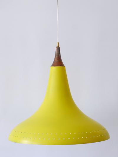 Elegant Mid Century Modern Perforated Aluminium Pendant Lamp Austria 1960s