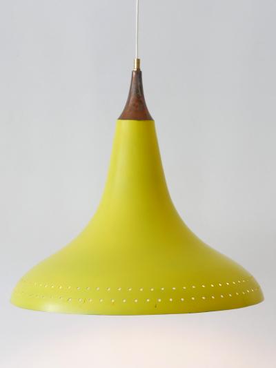 Elegant Mid Century Modern Perforated Aluminium Pendant Lamp Austria 1960s