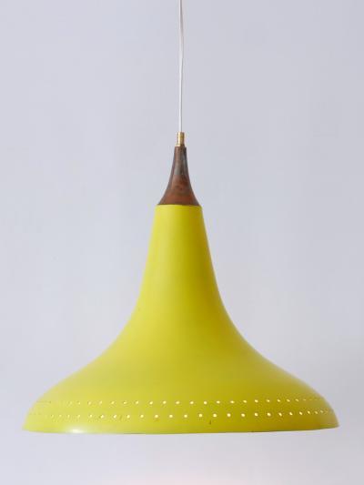 Elegant Mid Century Modern Perforated Aluminium Pendant Lamp Austria 1960s