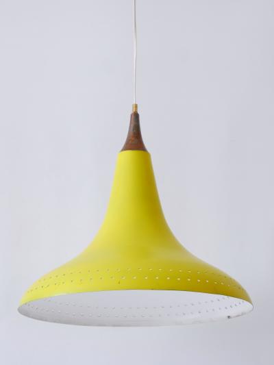 Elegant Mid Century Modern Perforated Aluminium Pendant Lamp Austria 1960s