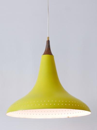 Elegant Mid Century Modern Perforated Aluminium Pendant Lamp Austria 1960s
