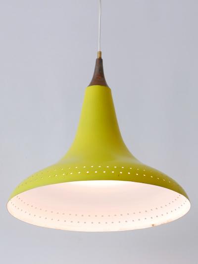 Elegant Mid Century Modern Perforated Aluminium Pendant Lamp Austria 1960s