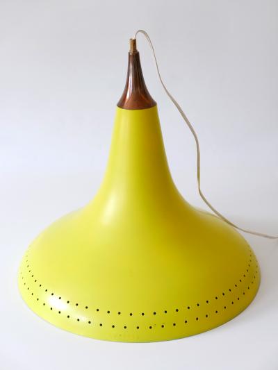 Elegant Mid Century Modern Perforated Aluminium Pendant Lamp Austria 1960s
