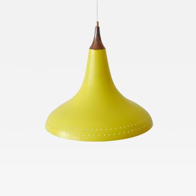 Elegant Mid Century Modern Perforated Aluminium Pendant Lamp Austria 1960s